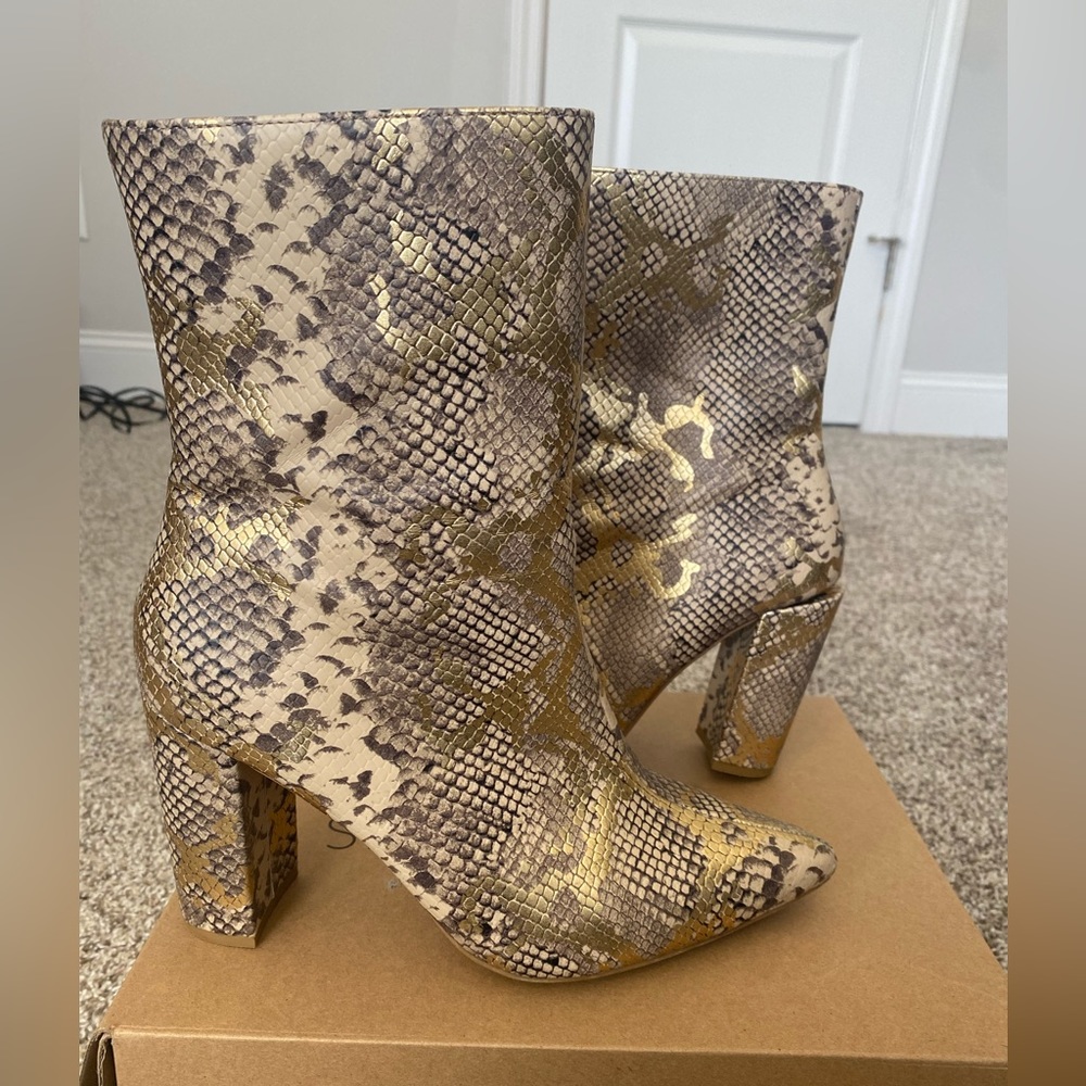 Metallic Snakeskin Boots